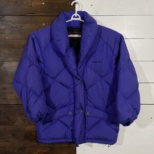 Marmot Goose Down Purple Puffer Jacket Womens Size Medium Quilted Outdoor